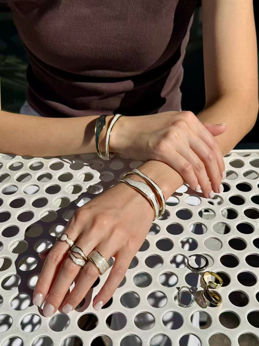 Sparkling white and gold ring