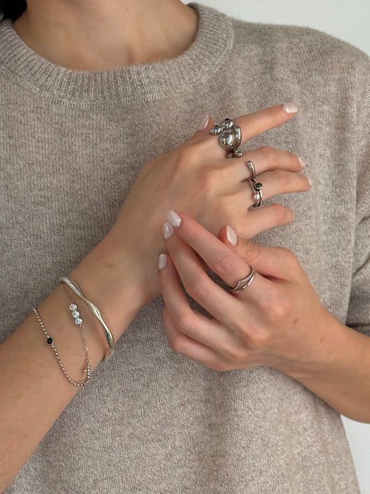 Wave bracelet in silver